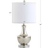 JONATHAN Y JYL1029B Colette 20″ Mini Glass LED Table Lamp, Transitional, Glam, Global, Modern, Elegant, Office, Living Room, Family Room, Dining Room, Bedroom, Hallway, Foyer, Silver(Silver)