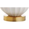 JONATHAN Y JYL1030A Parker 21.5″ Ceramic Mini LED Table Lamp, Modern, Contemporary, Elegant, Office, Living Room, Family Room, Dining Room, Bedroom, Hallway, Foyer, Brass/White