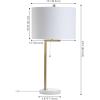 JONATHAN Y JYL1043A Alyssa 24.5″ Metal/Marble LED Table Lamp Contemporary Bedside Desk Nightstand Lamp for Bedroom Living Room Office College Bookcase LED Bulb Included, Brass Gold/White(Brass Gold/White)