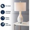 JONATHAN Y JYL1058A Josephine 26.5″ Seashell LED Table Lamp Coastal Contemporary Bedside Desk Nightstand Lamp for Bedroom Living Room Office College Bookcase LED Bulb Included, White