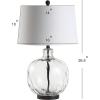 JONATHAN Y JYL1067A Rae 26.5″ Glass/Metal LED Table Lamp Cottage French Country Rustic Bedside Desk Nightstand Lamp for Bedroom Living Room Office College Bookcase LED Bulb Included, Clear/Black