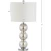 JONATHAN Y JYL1070A-SET2 Set of 2 Table Lamps Bella 27″ Glass Triple-Sphere LED Table Lamp Contemporary Bedside Desk Nightstand Lamp for Bedroom Living Room Office College Bookcase, Clear/Brass(Mercury Silver/Chrome)