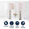 JONATHAN Y JYL1070A-SET2 Set of 2 Table Lamps Bella 27″ Glass Triple-Sphere LED Table Lamp Contemporary Bedside Desk Nightstand Lamp for Bedroom Living Room Office College Bookcase, Clear/Brass(Mercury Silver/Chrome)