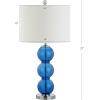 JONATHAN Y JYL1070A-SET2 Set of 2 Table Lamps Bella 27″ Glass Triple-Sphere LED Table Lamp Contemporary Bedside Desk Nightstand Lamp for Bedroom Living Room Office College Bookcase, Clear/Brass(Cobalt Blue)