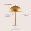 JONATHAN Y JYL1071A Ella 20.7″ Dome Metal with Marble Base LED Table Lamp Classic Glam Bedside Desk Nightstand Lamp for Bedroom Living Room Office College Bookcase LED Bulbs Included, Gold Leaf/White(Gold Leaf/White)