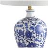 JONATHAN Y JYL1073A-SET2 Set of 2 Table Lamps Jennifer 25.75″ Ceramic/Metal LED Table Lamp Cottage Bedside Desk Nightstand Lamp for Bedroom Living Room Office College Bookcase, Blue/White
