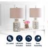 JONATHAN Y JYL1075A-SET2 Set of 2 Table Lamps Alvord 24.5″ LED Glass Table Lamp Contemporary Bedside Desk Nightstand Lamp for Bedroom Living Room Office College Bookcase, Mercury Silver