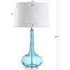 JONATHAN Y JYL1079A-SET2 Set of 2 Table Lamps Bette 28.5″ Glass Teardrop LED Table Lamp Contemporary Bedside Desk Nightstand Lamp for Bedroom Living Room Office College Bookcase, Pink(Aqua)
