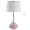 JONATHAN Y JYL1079A-SET2 Set of 2 Table Lamps Bette 28.5″ Glass Teardrop LED Table Lamp Contemporary Bedside Desk Nightstand Lamp for Bedroom Living Room Office College Bookcase, Pink(Pink)