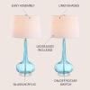 JONATHAN Y JYL1079A-SET2 Set of 2 Table Lamps Bette 28.5″ Glass Teardrop LED Table Lamp Contemporary Bedside Desk Nightstand Lamp for Bedroom Living Room Office College Bookcase, Pink(Aqua)