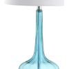 JONATHAN Y JYL1079A-SET2 Set of 2 Table Lamps Bette 28.5″ Glass Teardrop LED Table Lamp Contemporary Bedside Desk Nightstand Lamp for Bedroom Living Room Office College Bookcase, Pink(Aqua)