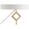 JONATHAN Y JYL1083A Diamante 61.5″ Modern Gilt Metal with Marble Based LED Floor Lamp Classic,Glam,Transitional for Bedrooms, Living Room, Office, Reading, Gold/White