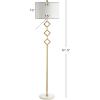 JONATHAN Y JYL1083A Diamante 61.5″ Modern Gilt Metal with Marble Based LED Floor Lamp Classic,Glam,Transitional for Bedrooms, Living Room, Office, Reading, Gold/White