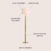 JONATHAN Y JYL1088A Gregory 60.5″ Metal/Marble LED Floor Lamp Contemporary,Transitional for Bedrooms, Living Room, Office, Reading, BrassGold/White