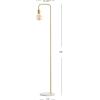 JONATHAN Y JYL1095A Vega 60″ Minimalist Edison Metal/Marble Floor Lamp Glam,Transitional,Modern,Minimalist,Midcentury,Contemporary for Bedrooms, Living Room, Office, Reading, Gold(Gold)