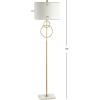 JONATHAN Y JYL1097A Haines 60″ Modern Circle Marble/Metal LED Floor Lamp Classic,Glam,Transitional for Bedrooms, Living Room, Office, Reading, Gold