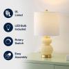 JONATHAN Y JYL1099A Daphne 20″ Ribbed Metal/Glass LED Table Lamp Contemporary Transitional Bedside Desk Nightstand Lamp for Bedroom Living Room Office College Bookcase, White/Brass Gold(Ivory)