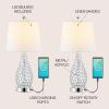 JONATHAN Y JYL1110A-SET2 Lily 22.25″ Midcentury Modern Iron LED Table Lamp with USB Charging Port Contemporary Bedside Desk Nightstand Lamp for Bedroom Living Room, Clear (Set of 2)