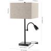 JONATHAN Y JYL1112A-SET2 Austin 25.5″ 2-Light Farmhouse Industrial Iron LED Table Lamp,USB Charging Port,Adjustable Reading Light Coastal,Minimalist Bedside Desk Nightstand,Oil Rubbed Bronze(Set of 2)