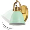 JONATHAN Y JYL1115D Phineas 16.25″ 2-Light Adjustable Farmhouse Bohemian Iron LED Vanity Light, Mint Green/Brass Gold for Bedroom, Living Room, Kitchen, Home Office, Kids Room(Mint Green/Brass)