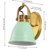 JONATHAN Y JYL1115D Phineas 16.25″ 2-Light Adjustable Farmhouse Bohemian Iron LED Vanity Light, Mint Green/Brass Gold for Bedroom, Living Room, Kitchen, Home Office, Kids Room(Mint Green/Brass)