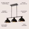 JONATHAN Y JYL1117A Asher 36″ 3-Light Industrial Farmhouse Iron Linear LED Pendant Modern Rustic Adjustable Dining Room Living Room Kitchen Island Foyer Bedroom Hallway, Oil Rubbed Bronze