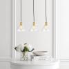 JONATHAN Y JYL1123A Kiawah Island 30.5″ 3-Light Metal/Glass Contemporary Modern LED Pendant Midcentury Transitional Farmhouse Dimmable Dining Room Living Room Kitchen Foyer Bedroom, Brass Gold/Black
