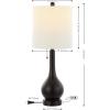 JONATHAN Y JYL1127B-SET2 Tyler 24″ Gourd Iron LED Table Lamp, Pull-Chain, Dual USB Charging Port, Farmhouse, Classic, Modern, Traditional for Bedroom, Living Room, Office, Nickel, Set of 2(Oil-Rubbed Bronze)