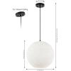 JONATHAN Y JYL1135A Lacey 16″ 1-Light Bohemian Minimalist Iron/Rope Woven Globe LED Pendant Shabby Chic,Contemporary, Modern, Designer, Casual, Office, Living Room, Dining Room, Bedroom, White/Black(16″)
