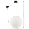 JONATHAN Y JYL1135A Lacey 16″ 1-Light Bohemian Minimalist Iron/Rope Woven Globe LED Pendant Shabby Chic,Contemporary, Modern, Designer, Casual, Office, Living Room, Dining Room, Bedroom, White/Black(19.5″)