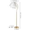JONATHAN Y JYL1148A Devon 60.5″ Modern Glam Metal Arc LED Floor Lamp with Pleated Shade for Bedroom, Living Room, Office, Brass Gold/White