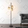 JONATHAN Y JYL1150A Isla 70.75″ 3-Light Mid-Century Bohemian Metal/Rope LED Floor Lamp for Bedroom, Living Room, Office, Black/Natural