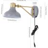 JONATHAN Y JYL1300C Lynn 15″ Swing Arm 1-Light Modern Midcentury Iron USB Charging Port LED Sconce Bathroom Bedroom Living Room Hallway, Grey/Brass Gold, 8.0 in(Grey/Brass Gold)