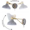JONATHAN Y JYL1300C Lynn 15″ Swing Arm 1-Light Modern Midcentury Iron USB Charging Port LED Sconce Bathroom Bedroom Living Room Hallway, Grey/Brass Gold, 8.0 in(Grey/Brass Gold)
