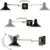JONATHAN Y JYL1302C Hygge 16″ Swing Arm 1-Light Modern Midcentury Iron USB Charging Port LED Sconce Transitional Farmhouse Entryway Lobby Kitchen Bathroom Bedroom Living Room, Grey/Brass Gold(Black/Brass Gold)