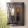 JONATHAN Y JYL1309A Liam 8.25″ 1-Light Rustic Farmhouse Iron LED Sconce Industrial Modern Entryway Lobby Kitchen Bathroom Bedroom Living Room Hallway, Wood Finished/Oil Rubbed Bronze