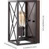 JONATHAN Y JYL1310A Norris X-Frame 6″ 1-Light Farmhouse Rustic Iron LED Sconce Bohemian Industrial Entryway Lobby Kitchen Bathroom Bedroom Living Room Hallway, Oil Rubbed Bronze/Wood Finish