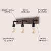 JONATHAN Y JYL1325A Corbett 22.13″ 3-Light Rustic Farmhouse Iron LED Vanity Bohemian Industrial Bathroom Hallway Living Room Bedroom Mirror Cabinet, Oil Rubbed Bronze/Brown Wood Finish