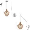 JONATHAN Y JYL1401A Koda 13″ 1-Light Farmhouse Coastal Bohemian Rattan 180″ Cord Plug-in or Hardwired LED Pendant Modern Dining Room Living Room Kitchen Island Foyer Bedroom, Brown(13.0″ Geometric)
