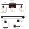 JONATHAN Y JYL1500A Arlo 22.88″ 3-Light Vintage Classic Vanity Light with Bathroom Hardware Accessory Set, Oil Rubbed Bronze (5-Piece) – Towel Bar & Ring, Toilet Paper Holder, Robe Hook(Oil-Rubbed Bronze)