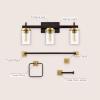 JONATHAN Y JYL1502B Liam 23.25″ 3-Light Farmhouse Vanity Light with Bathroom Hardware Accessory Set, Oil Rubbed Bronze/Gold Painting (5-Piece) – Towel Bar & Ring, Toilet Paper Holder, Robe Hook(Oil Rubbed Bronze/Gold Painting)