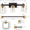 JONATHAN Y JYL1502B Liam 23.25″ 3-Light Farmhouse Vanity Light with Bathroom Hardware Accessory Set, Oil Rubbed Bronze/Gold Painting (5-Piece) – Towel Bar & Ring, Toilet Paper Holder, Robe Hook(Oil Rubbed Bronze/Gold Painting)