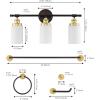 JONATHAN Y JYL1503C Egan 23.25″ 3-Light Classic Cottage Vanity Light with Frosted Glass Shades and Bathroom Accessory Set, Brushed Nickel (5-Piece) – Towel Bar & Ring, Toilet Paper Holder, Robe Hook(Oil Rubbed Bronze/Gold Painting)