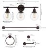 JONATHAN Y JYL1504A Hugo 24.5″ 3-Light Farmhouse Classic Vanity Light with Bathroom Hardware Accessory Set, Oil Rubbed Bronze (5-Piece) – Towel Bar & Ring, Toilet Paper Holder, Robe Hook(Oil-Rubbed Bronze)