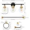 JONATHAN Y JYL1504A Hugo 24.5″ 3-Light Farmhouse Classic Vanity Light with Bathroom Hardware Accessory Set, Oil Rubbed Bronze (5-Piece) – Towel Bar & Ring, Toilet Paper Holder, Robe Hook(Oil Rubbed Bronze/Gold Painting)