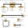 JONATHAN Y JYL1505B Avalon 26″ 3-Light Farmhouse Cottage Vanity Light with Bathroom Hardware Accessory Set, Gold Painting/Oil Rubbed Bronze (5-Piece) – Towel Bar & Ring, Toilet Paper Holder, Robe Hook(Gold Painting/Oil Rubbed Bronze)