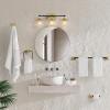 JONATHAN Y JYL1505B Avalon 26″ 3-Light Farmhouse Cottage Vanity Light with Bathroom Hardware Accessory Set, Gold Painting/Oil Rubbed Bronze (5-Piece) – Towel Bar & Ring, Toilet Paper Holder, Robe Hook(Gold Painting/Oil Rubbed Bronze)