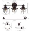 JONATHAN Y JYL1506A Ellis 24″ 3-Light Industrial Farmhouse Vanity Light with Bathroom Hardware Accessory Set, Oil Rubbed Bronze (5-Piece) – Towel Bar & Ring, Toilet Paper Holder, Robe Hook(Oil-Rubbed Bronze)