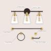 JONATHAN Y JYL1507B Hollis 23.75″ 3-Light Traditional Farmhouse Vanity Light with Bathroom Accessory Set, Oil Rubbed Bronze/Gold Painting (5-Piece) – Towel Bar & Ring, Toilet Paper Holder, Robe Hook(Oil Rubbed Bronze/Gold)