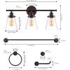 JONATHAN Y JYL1507B Hollis 23.75″ 3-Light Traditional Farmhouse Vanity Light with Bathroom Accessory Set, Oil Rubbed Bronze/Gold Painting (5-Piece) – Towel Bar & Ring, Toilet Paper Holder, Robe Hook(Oil-Rubbed Bronze)